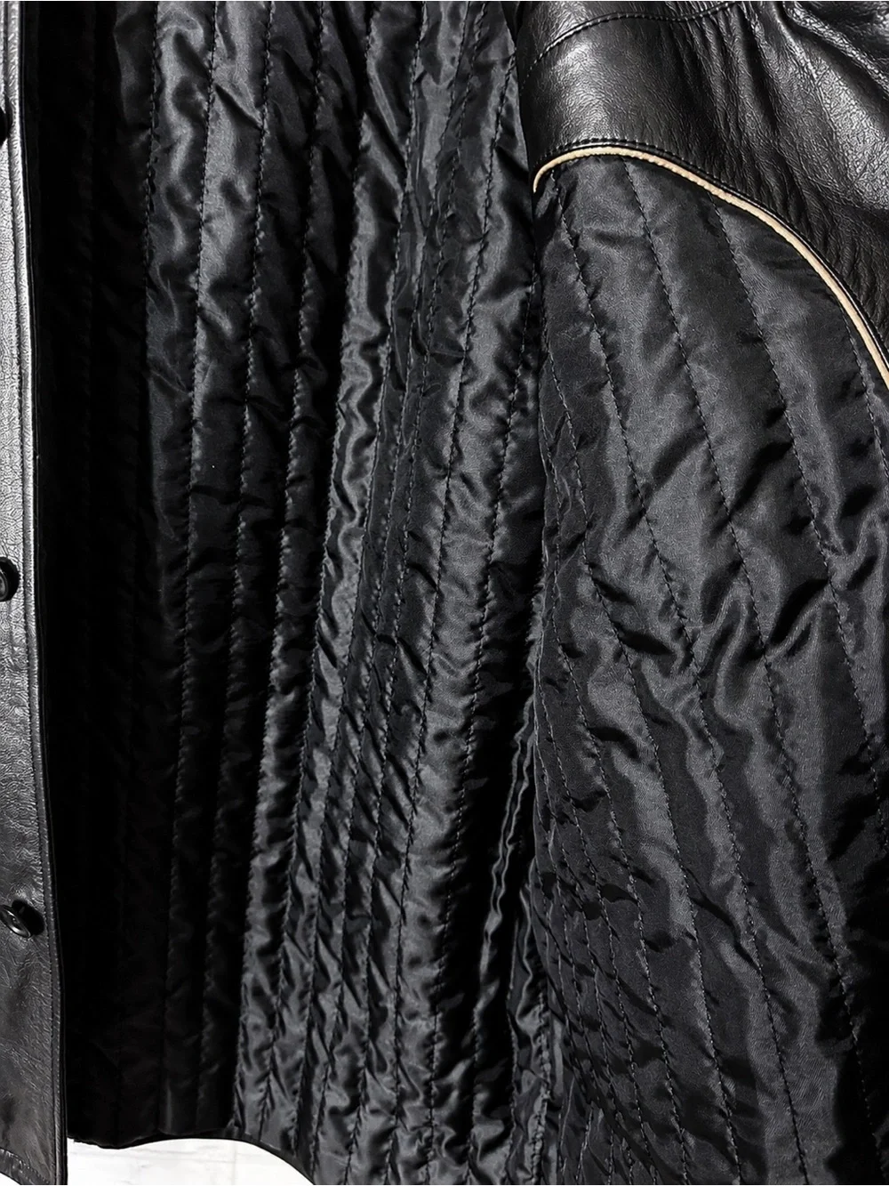 Vintage Banana Republic Men’s Black Genuine Leather Car Coat XL Y2K